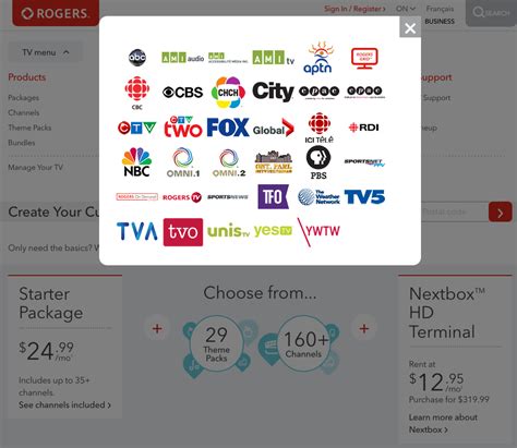 rogers starter tv channels